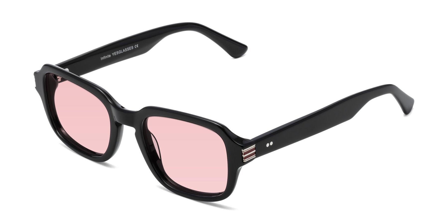 Angle of Infinite in Black with Light Garnet Tinted Lenses