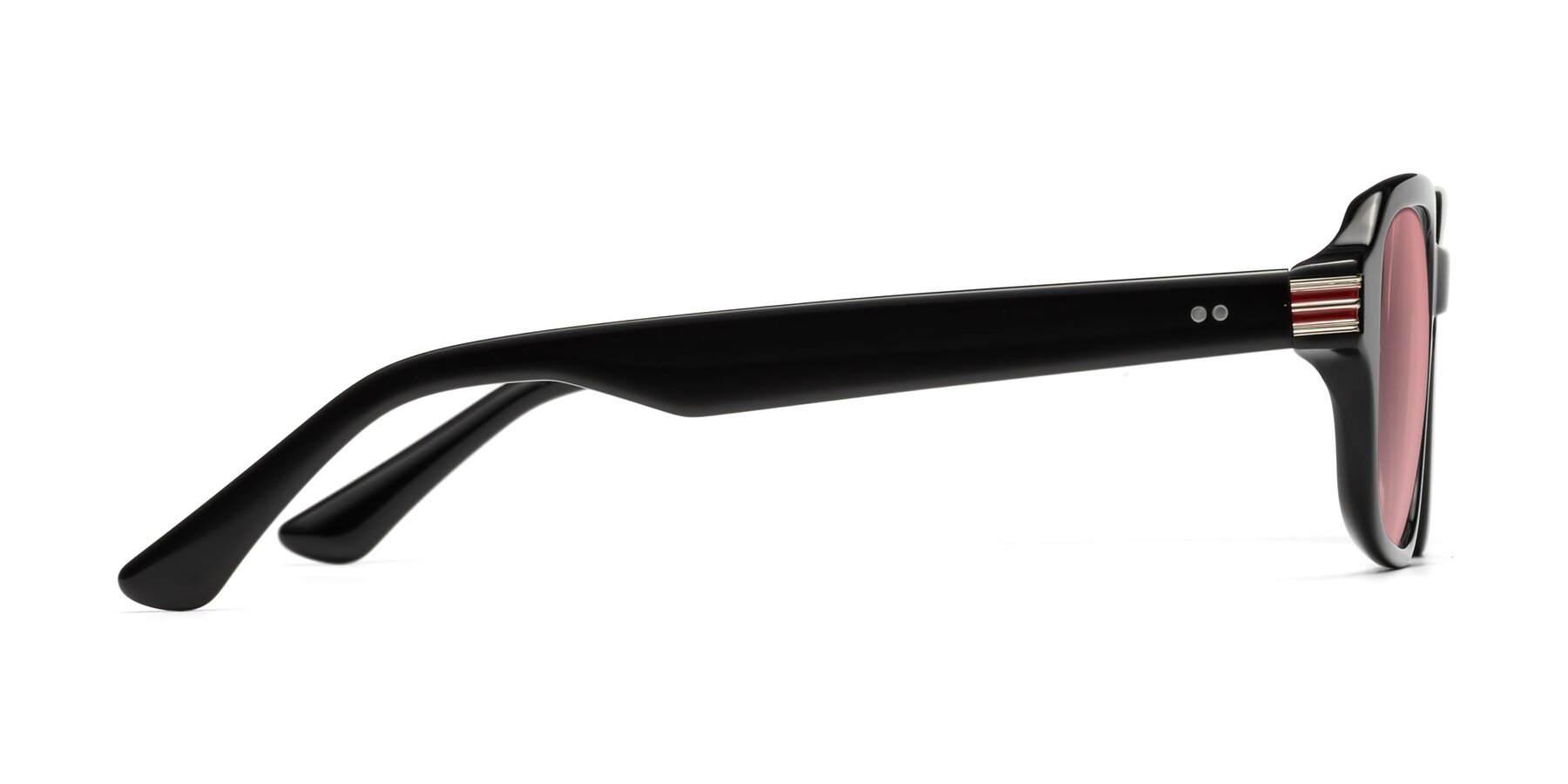 Side of Infinite in Black with Medium Garnet Tinted Lenses