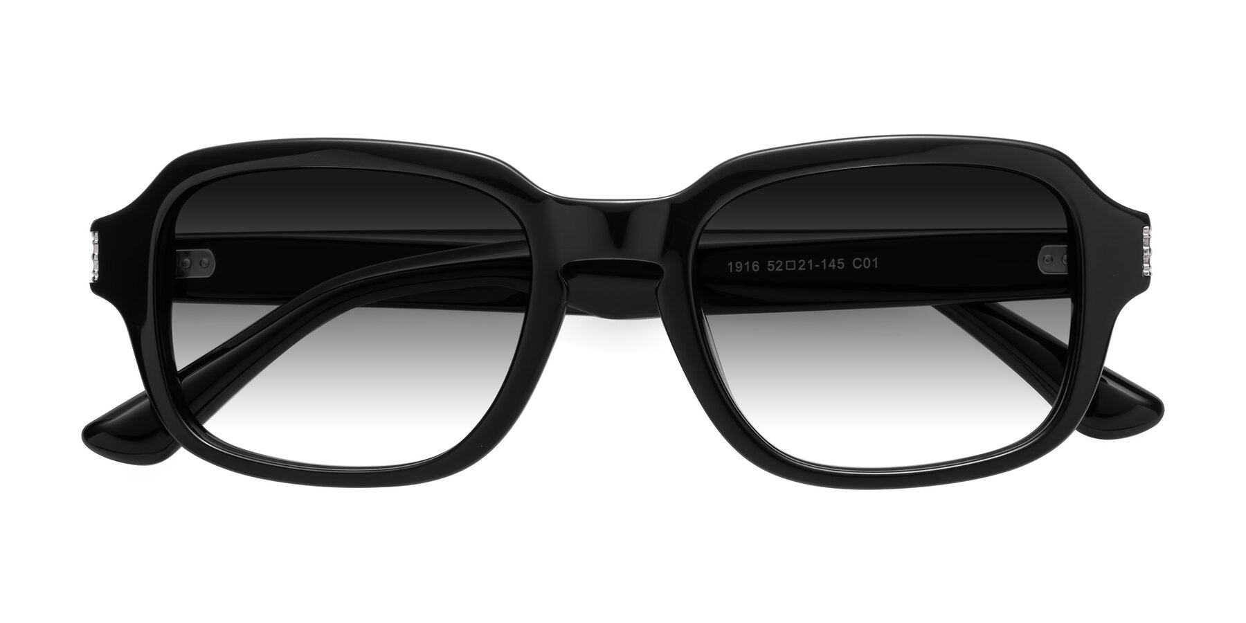 Folded Front of Infinite in Black with Gray Gradient Lenses