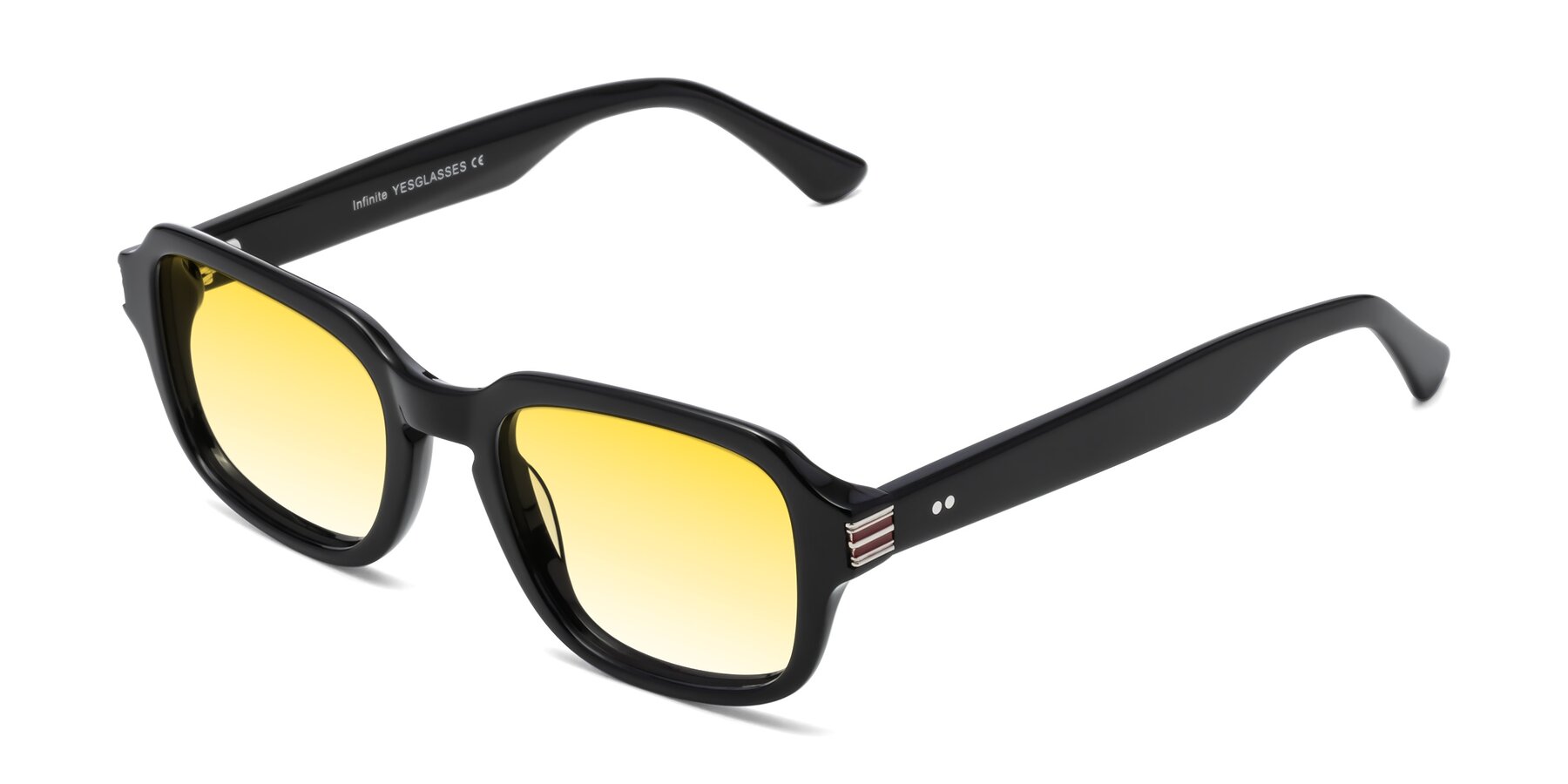 Angle of Infinite in Black with Yellow Gradient Lenses