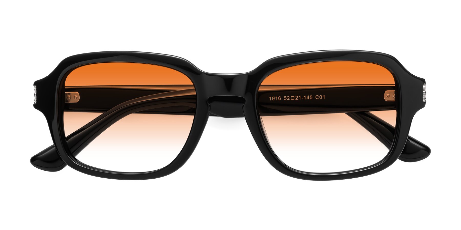 Folded Front of Infinite in Black with Orange Gradient Lenses