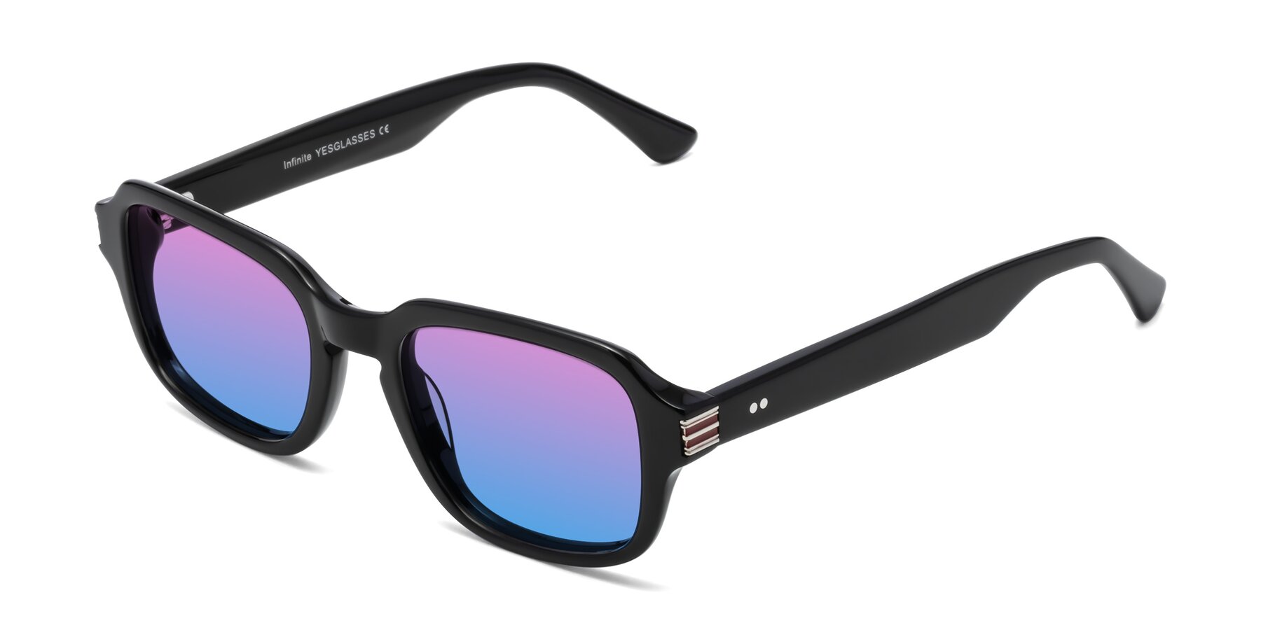 Angle of Infinite in Black with Pink / Blue Gradient Lenses