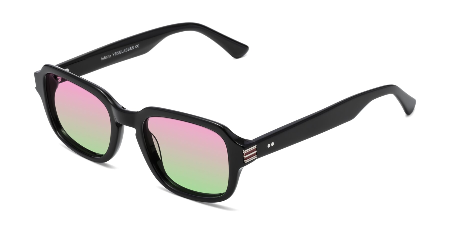Angle of Infinite in Black with Pink / Green Gradient Lenses