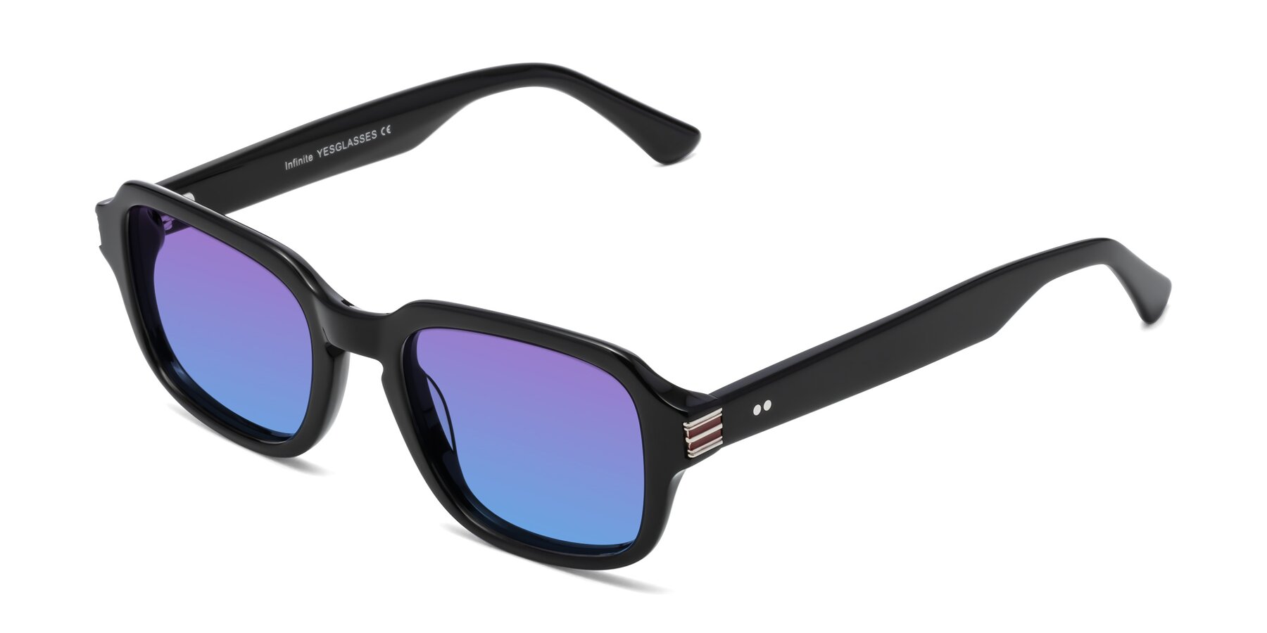 Angle of Infinite in Black with Purple / Blue Gradient Lenses