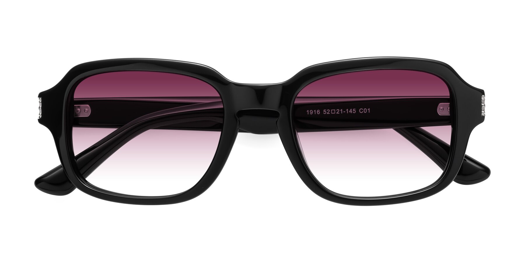 Folded Front of Infinite in Black with Wine Gradient Lenses