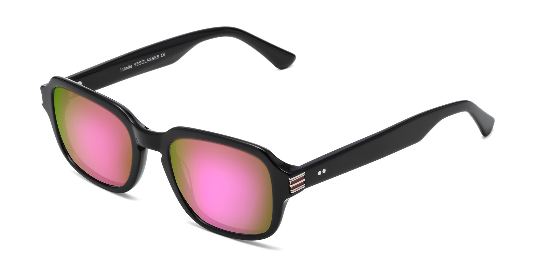 Angle of Infinite in Black with Pink Mirrored Lenses