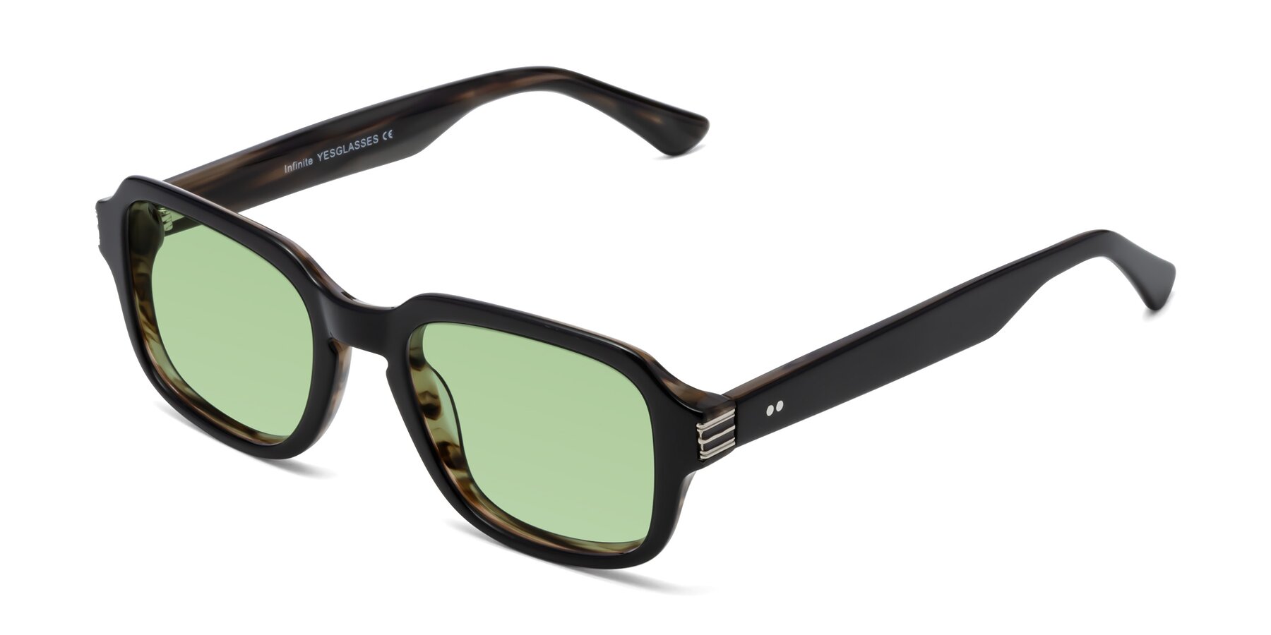 Angle of Infinite in Black-Gray Moonstone with Medium Green Tinted Lenses