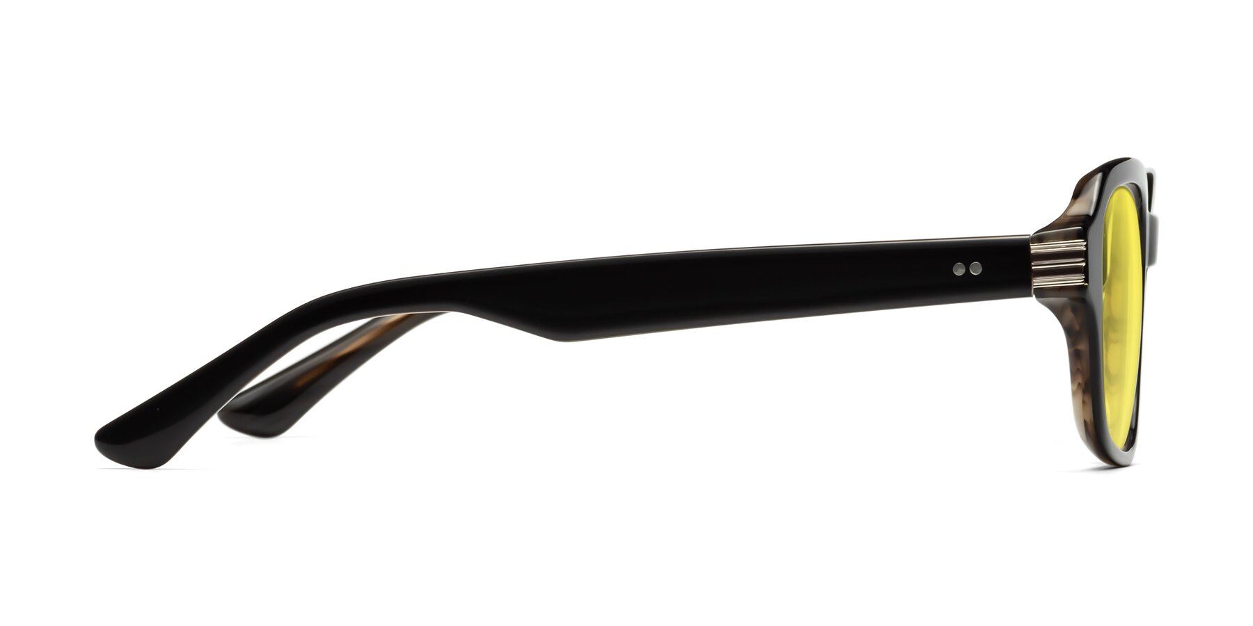 Side of Infinite in Black-Gray Moonstone with Medium Yellow Tinted Lenses