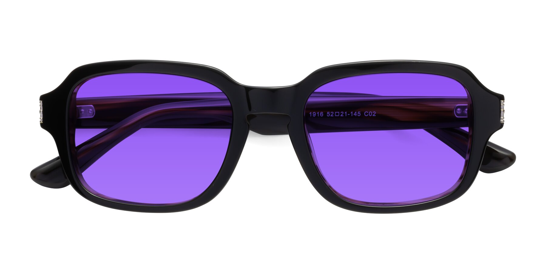 Folded Front of Infinite in Black-Gray Moonstone with Purple Tinted Lenses