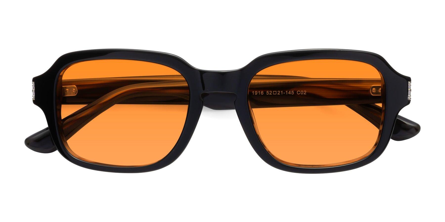 Folded Front of Infinite in Black-Gray Moonstone with Orange Tinted Lenses