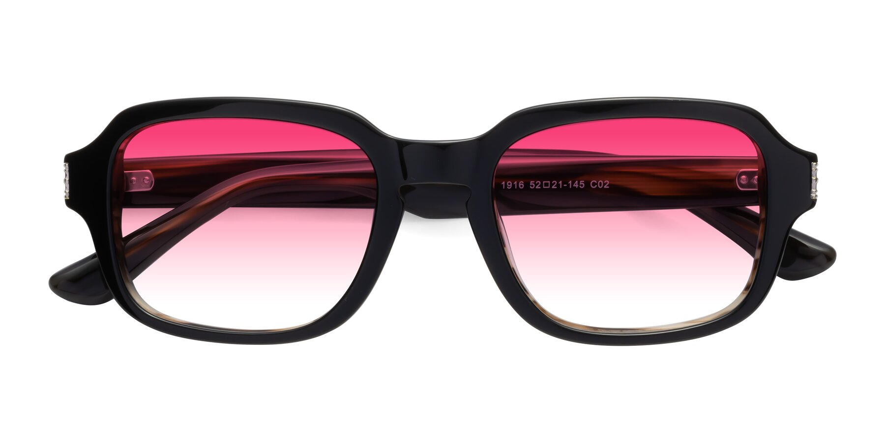 Folded Front of Infinite in Black-Gray Moonstone with Pink Gradient Lenses