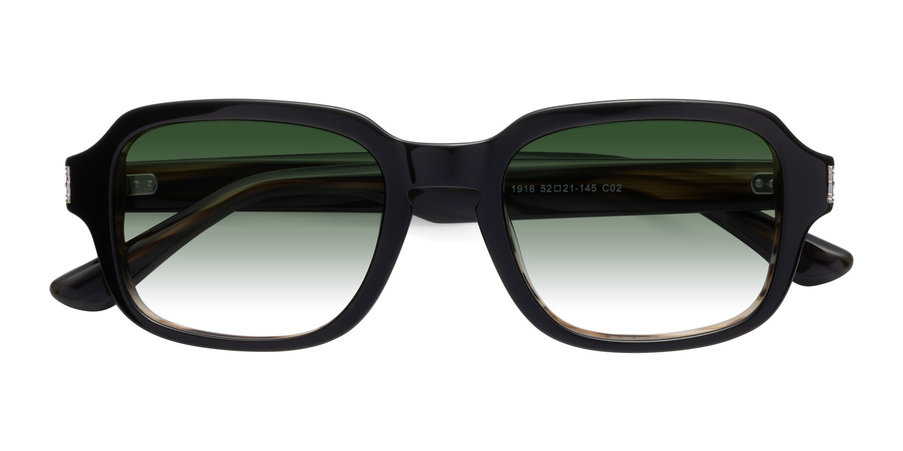 Folded Front of Infinite in Black-Gray Moonstone with Green Gradient Lenses