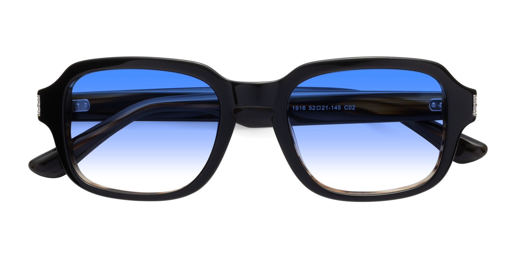 Folded Front of Infinite in Black-Gray Moonstone with Blue Gradient Lenses