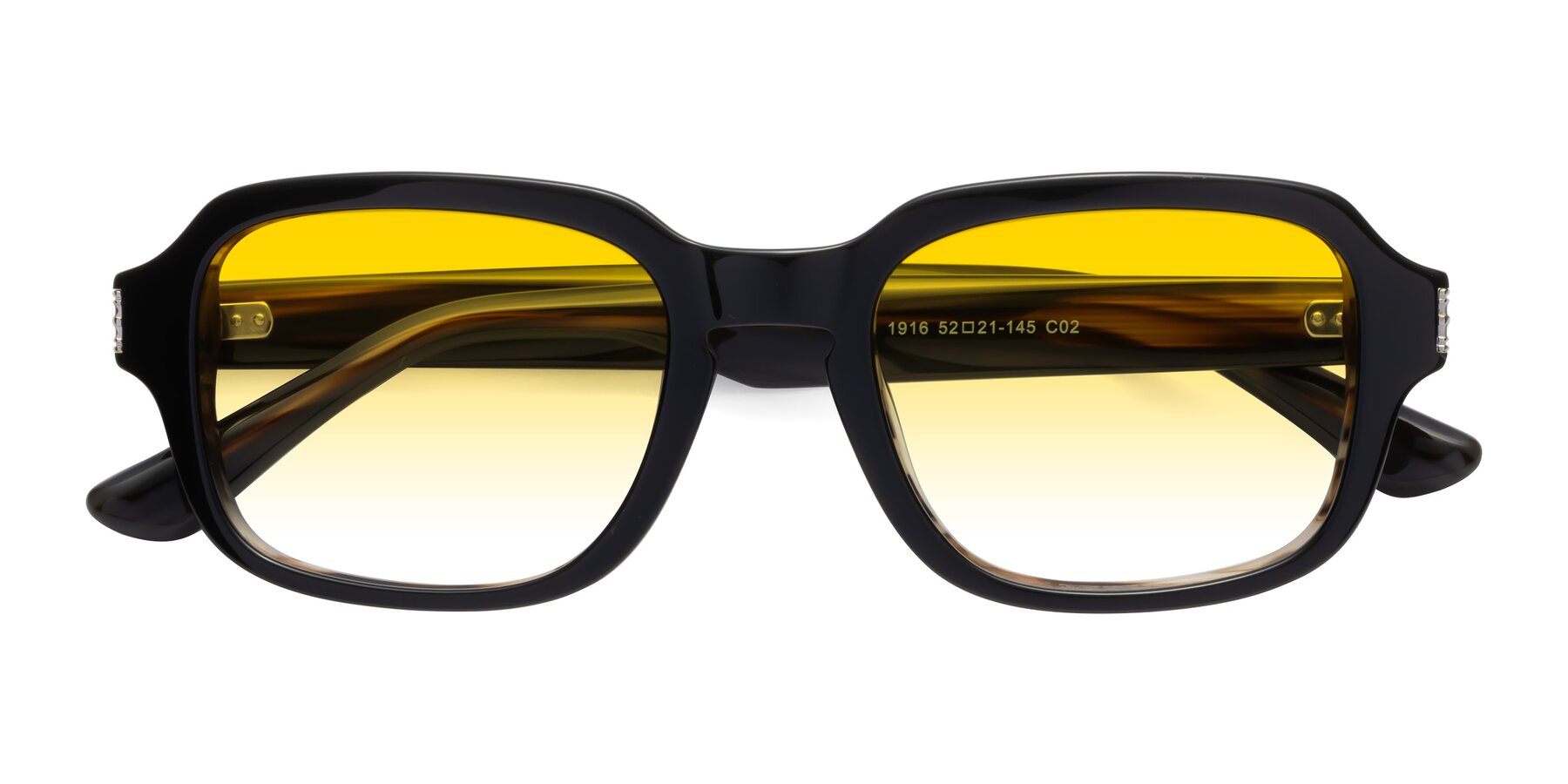 Folded Front of Infinite in Black-Gray Moonstone with Yellow Gradient Lenses