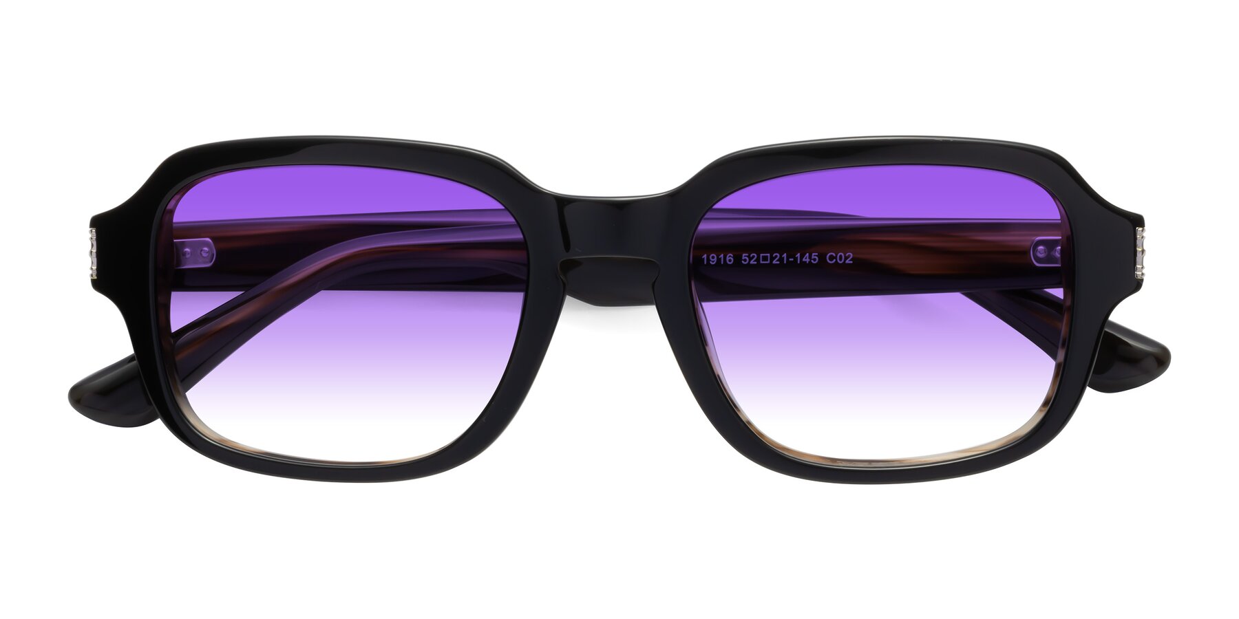 Folded Front of Infinite in Black-Gray Moonstone with Purple Gradient Lenses