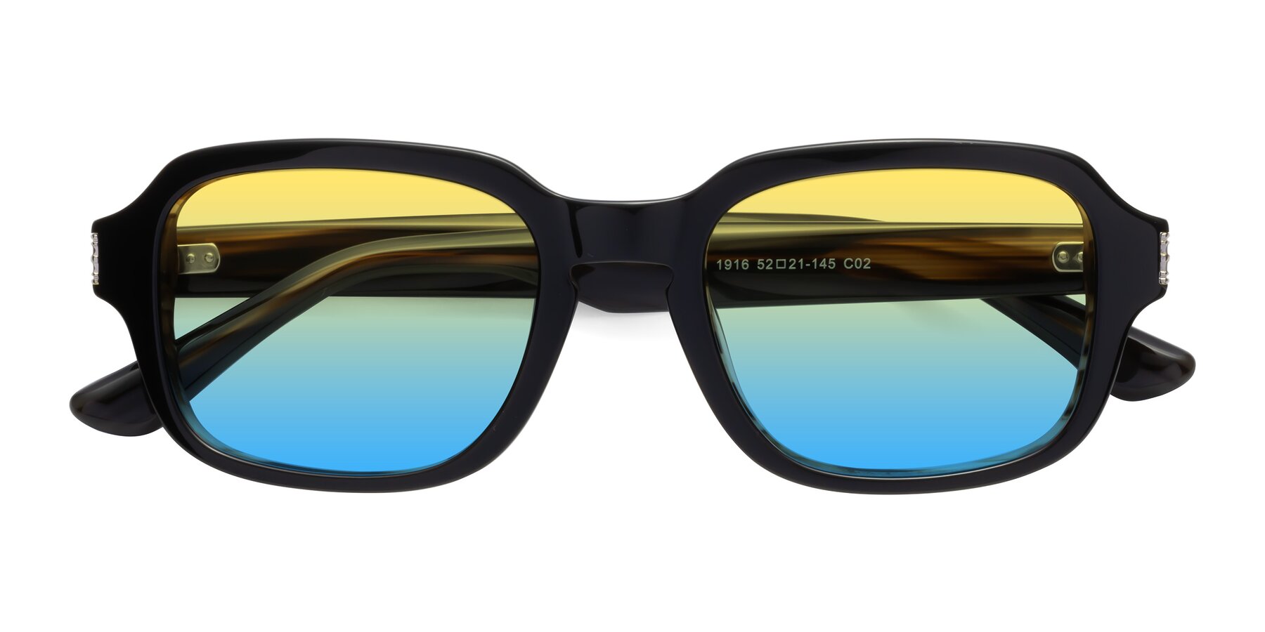 Folded Front of Infinite in Black-Gray Moonstone with Yellow / Blue Gradient Lenses