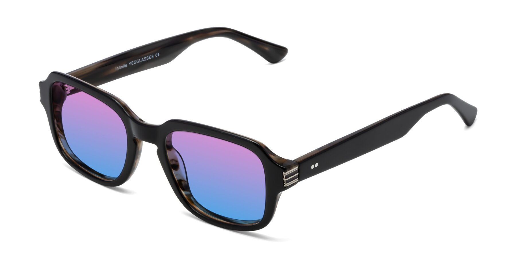 Angle of Infinite in Black-Gray Moonstone with Pink / Blue Gradient Lenses