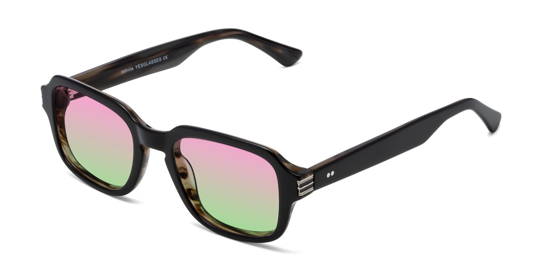 Angle of Infinite in Black-Gray Moonstone with Pink / Green Gradient Lenses