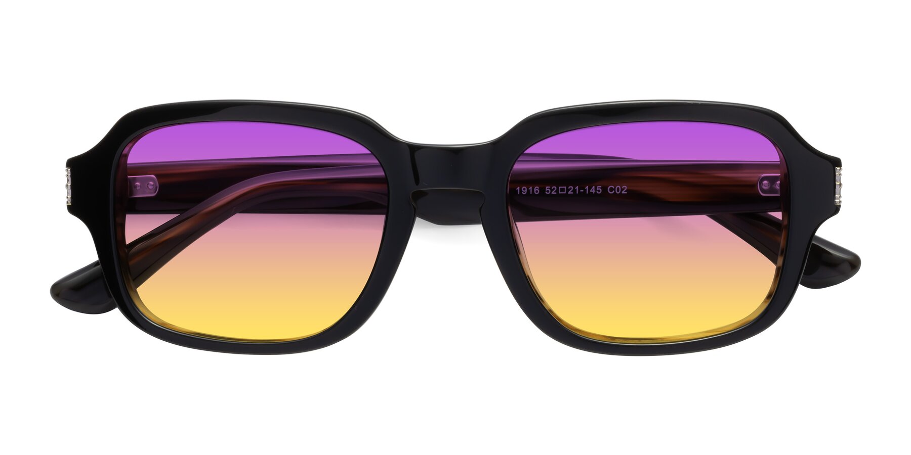 Folded Front of Infinite in Black-Gray Moonstone with Purple / Yellow Gradient Lenses