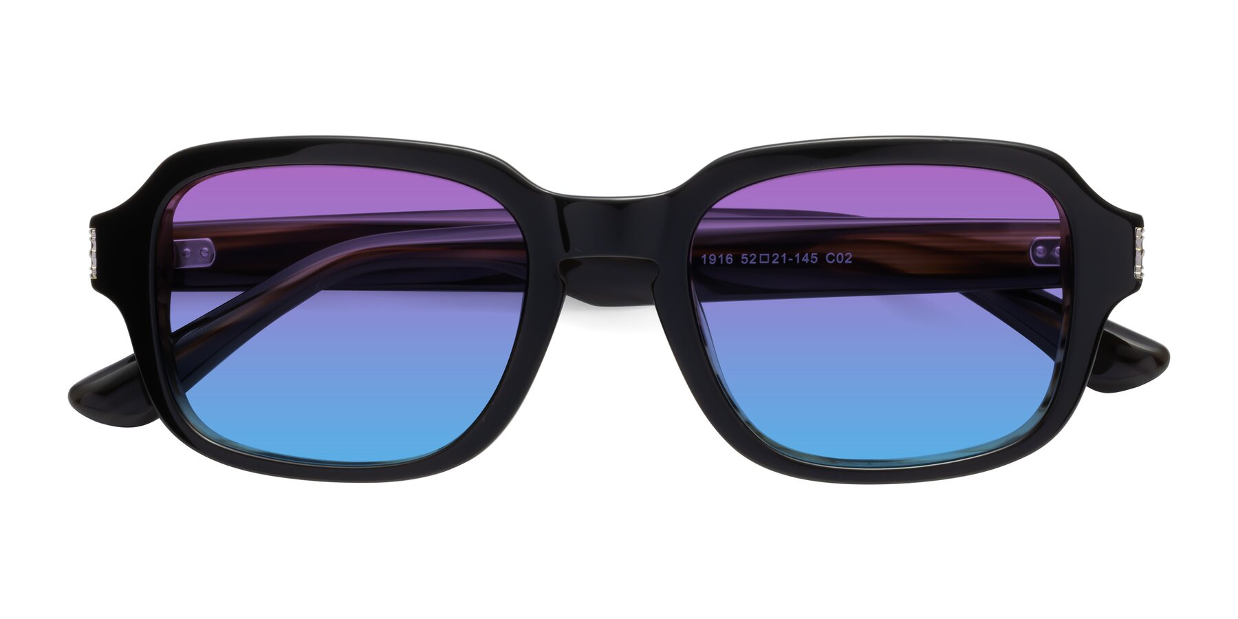 Folded Front of Infinite in Black-Gray Moonstone with Purple / Blue Gradient Lenses