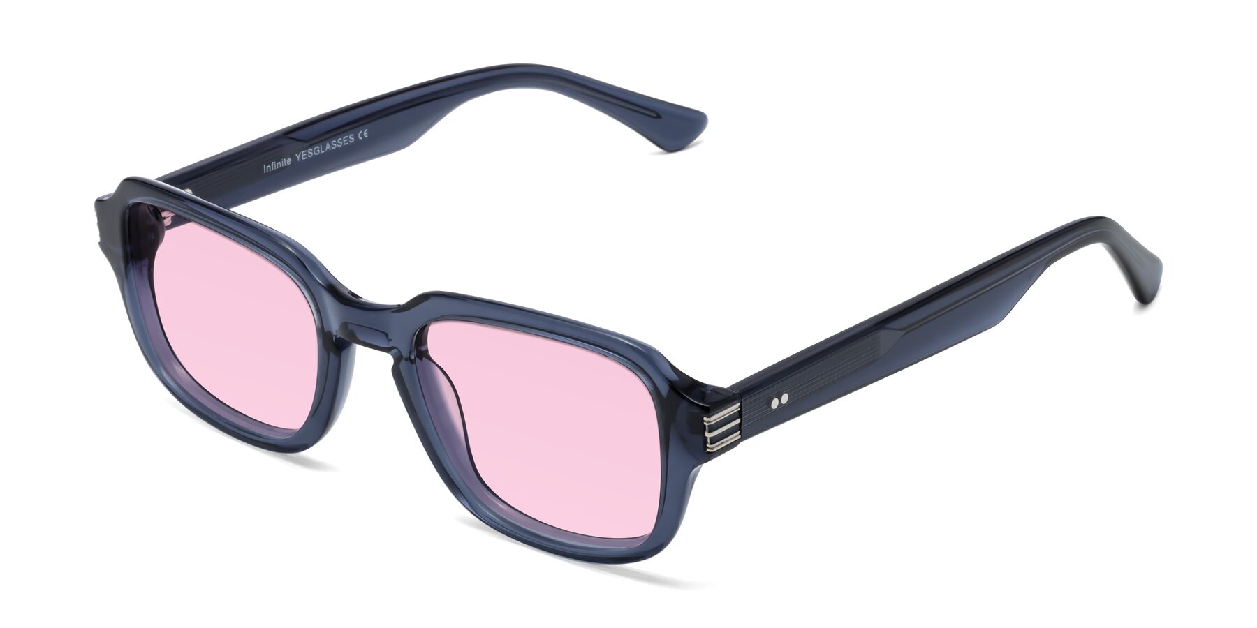 Angle of Infinite in Dark Blue with Light Pink Tinted Lenses