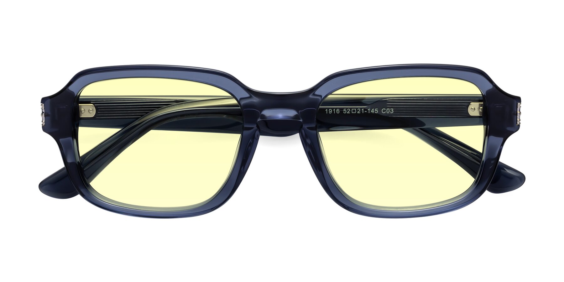 Folded Front of Infinite in Dark Blue with Light Yellow Tinted Lenses