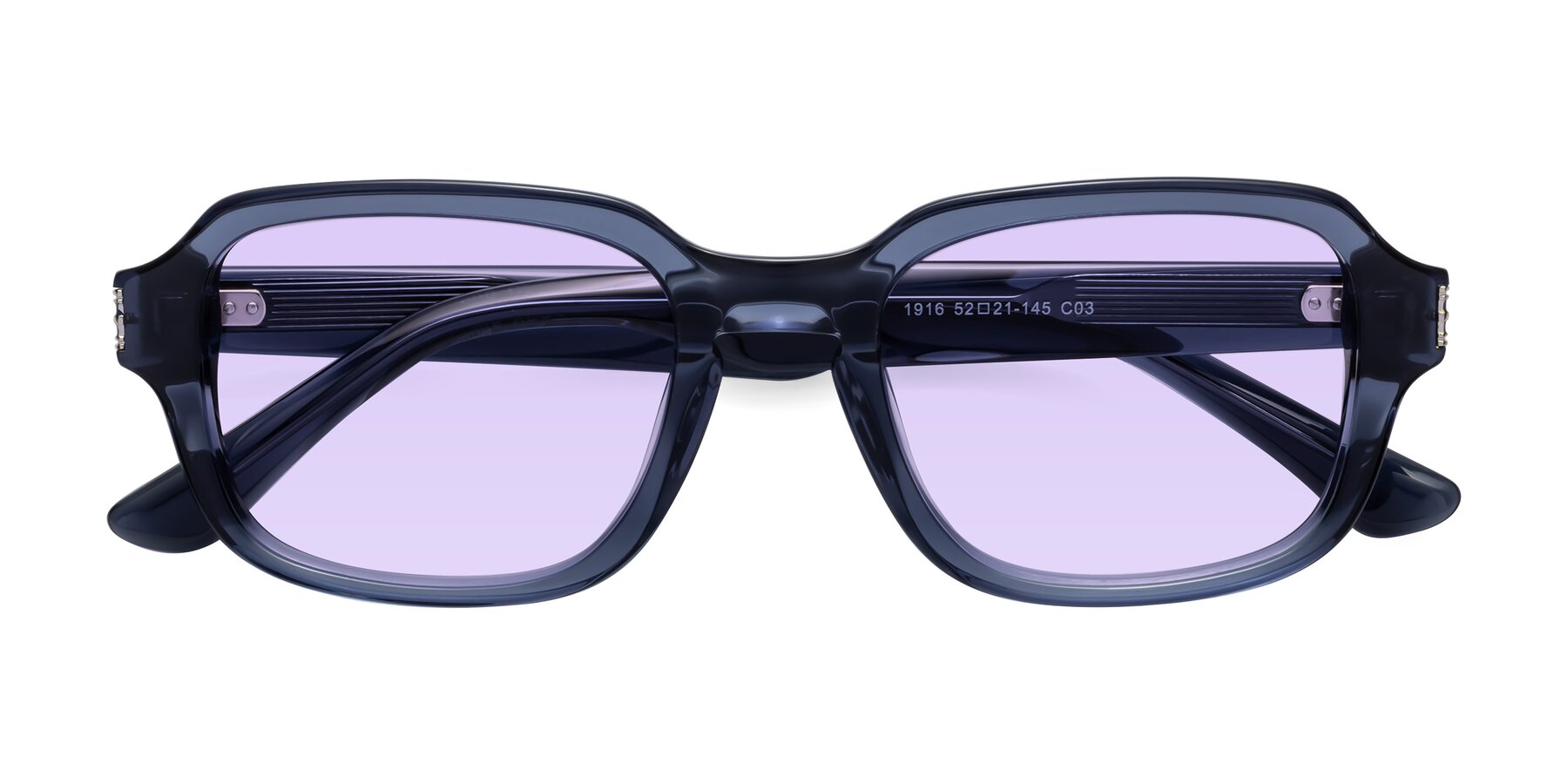 Folded Front of Infinite in Dark Blue with Light Purple Tinted Lenses