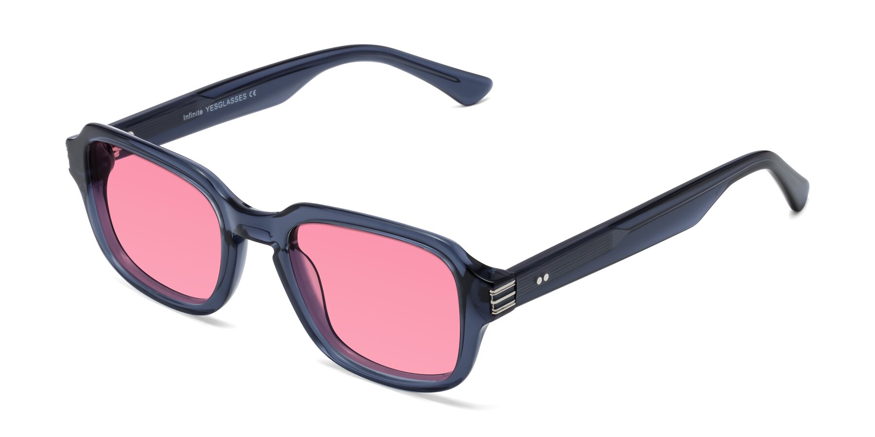 Angle of Infinite in Dark Blue with Pink Tinted Lenses