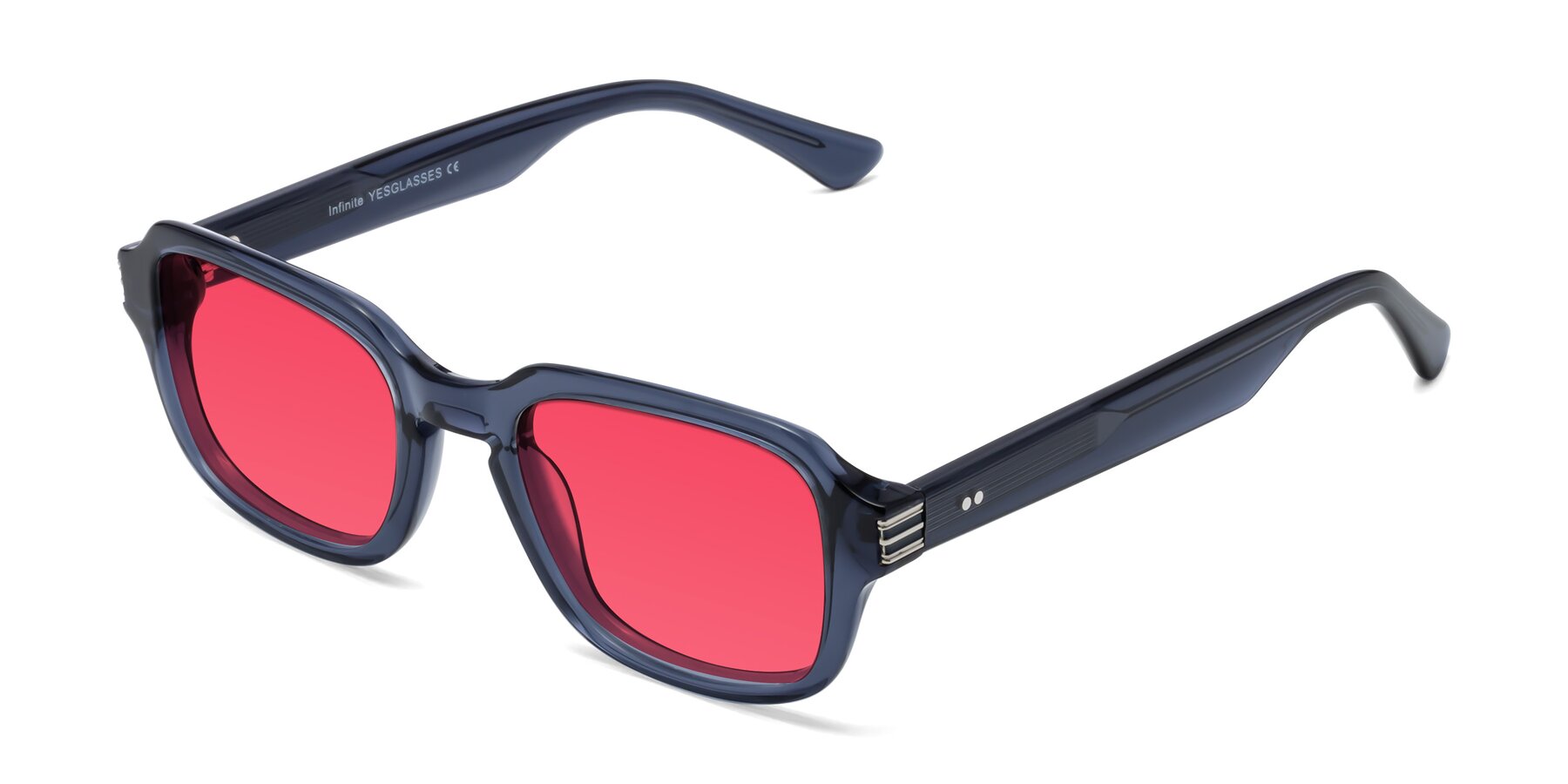 Angle of Infinite in Dark Blue with Red Tinted Lenses