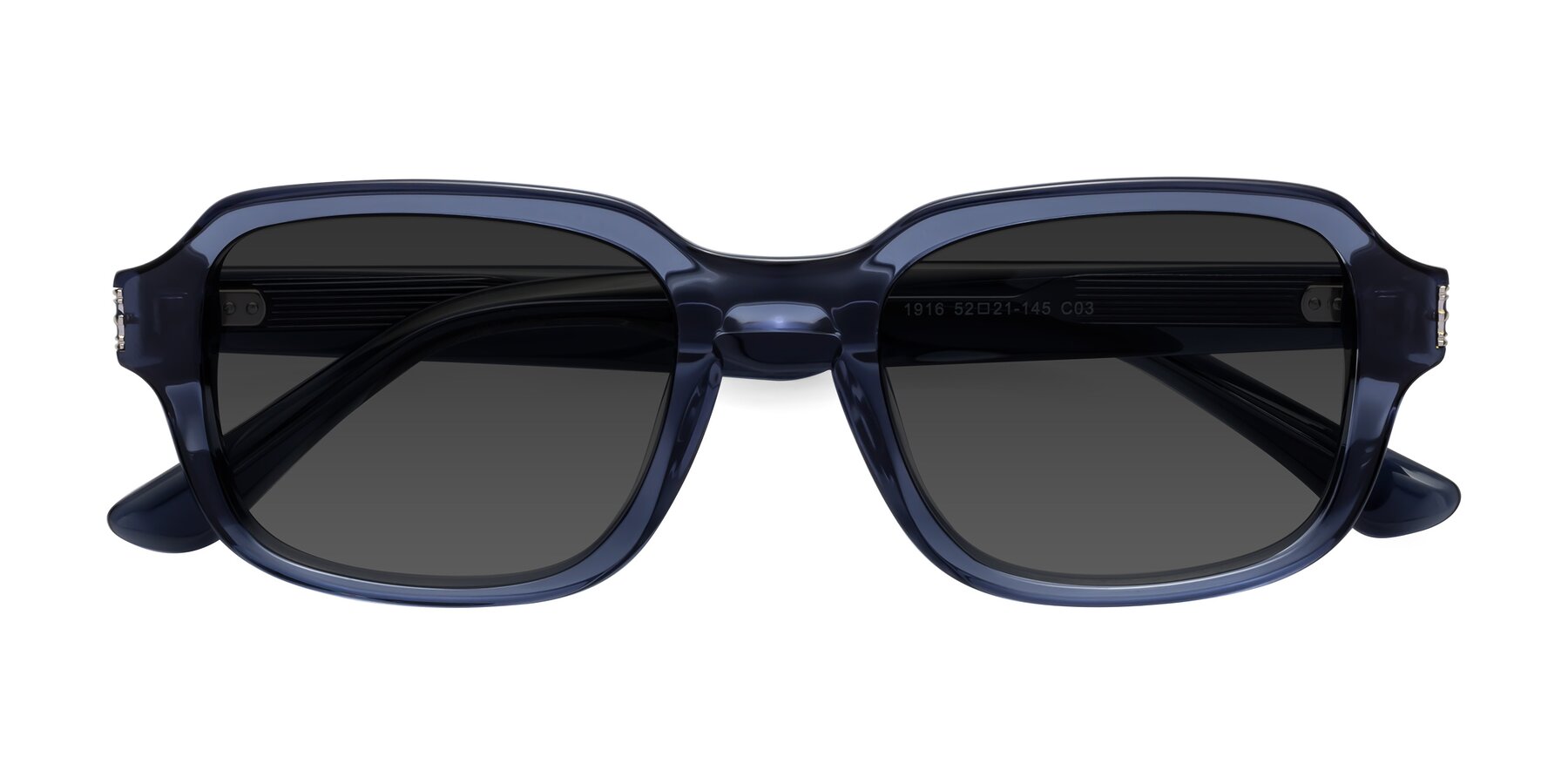 Folded Front of Infinite in Dark Blue with Gray Tinted Lenses