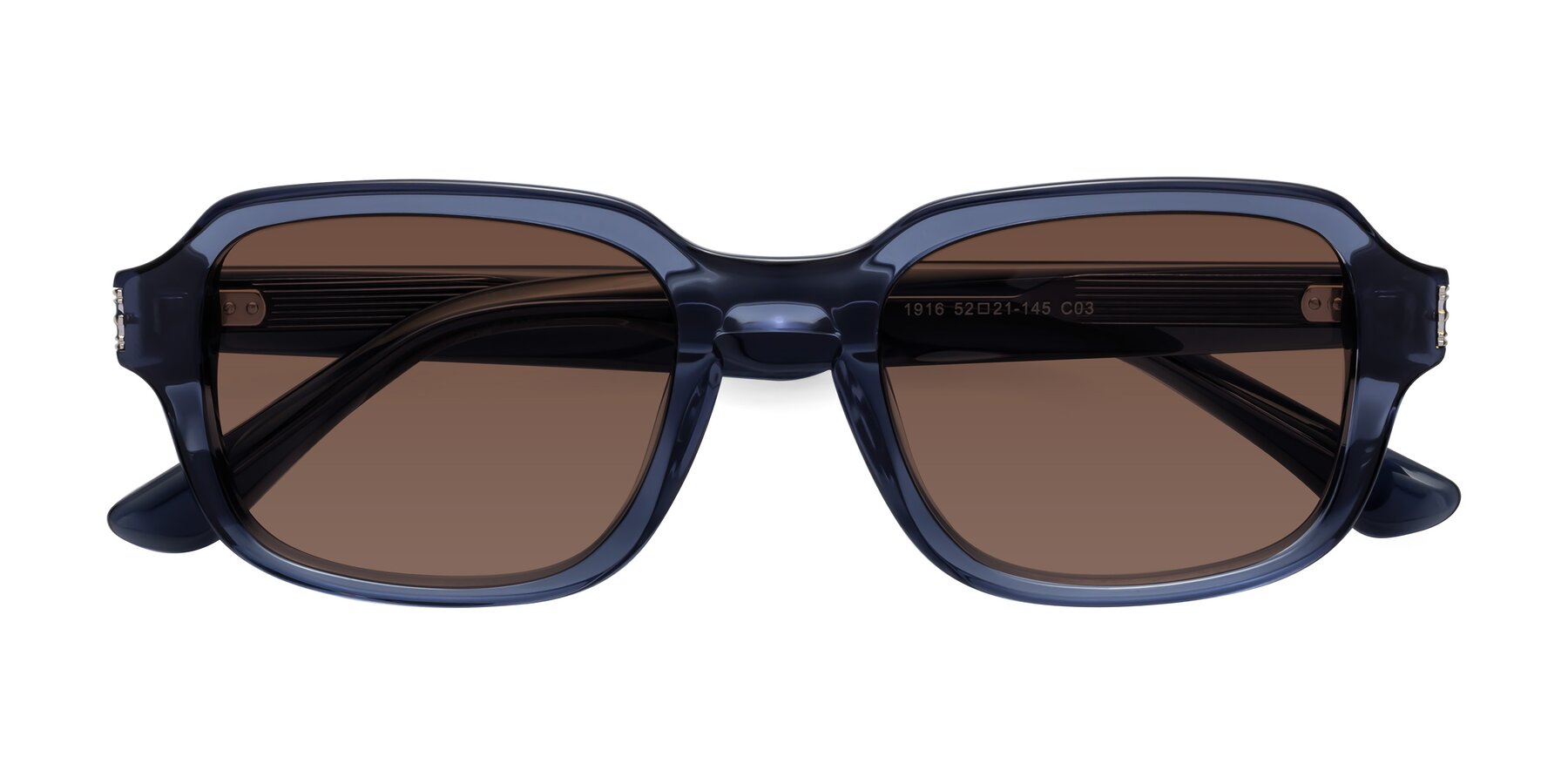 Folded Front of Infinite in Dark Blue with Brown Tinted Lenses