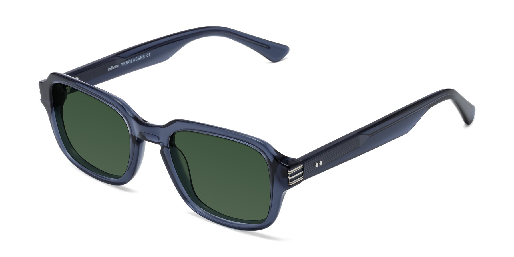 Angle of Infinite in Dark Blue with Green Tinted Lenses
