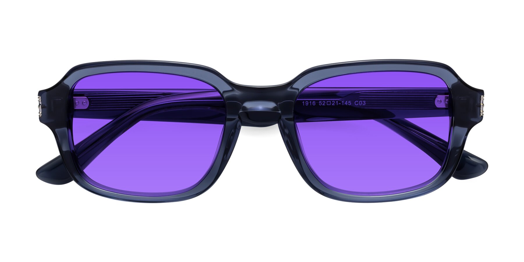 Folded Front of Infinite in Dark Blue with Purple Tinted Lenses