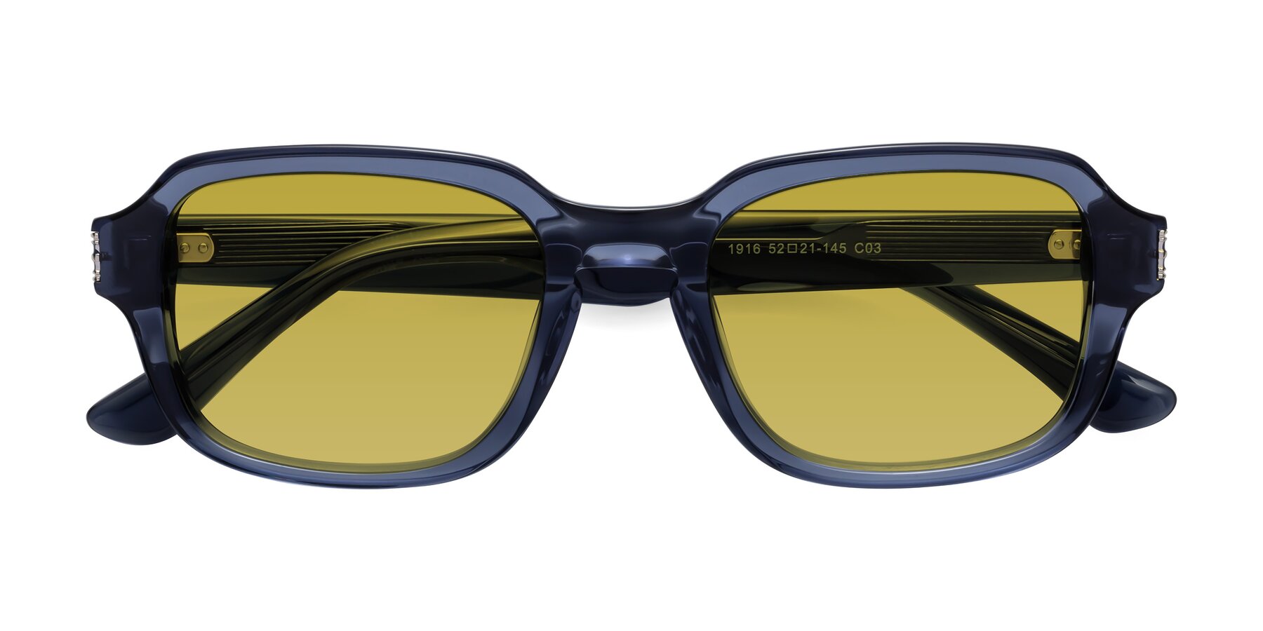 Folded Front of Infinite in Dark Blue with Champagne Tinted Lenses