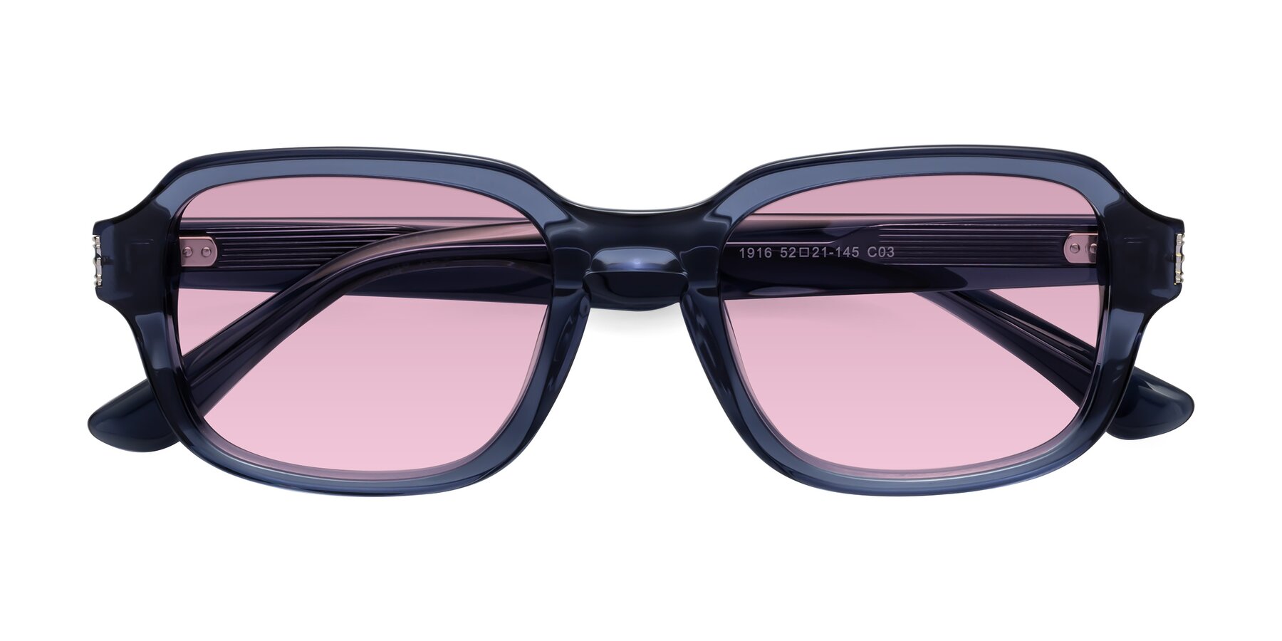 Folded Front of Infinite in Dark Blue with Light Wine Tinted Lenses