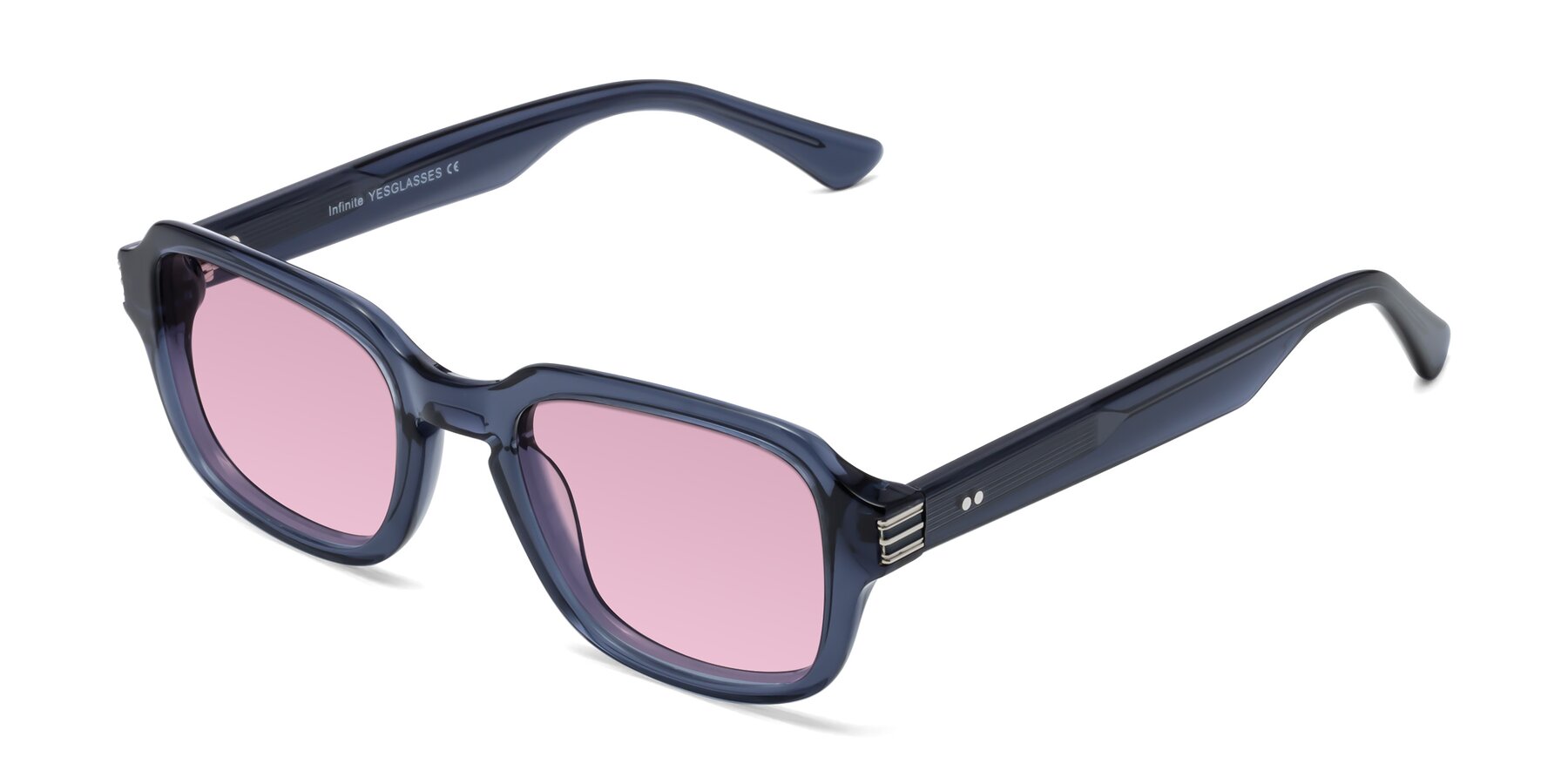 Angle of Infinite in Dark Blue with Light Wine Tinted Lenses