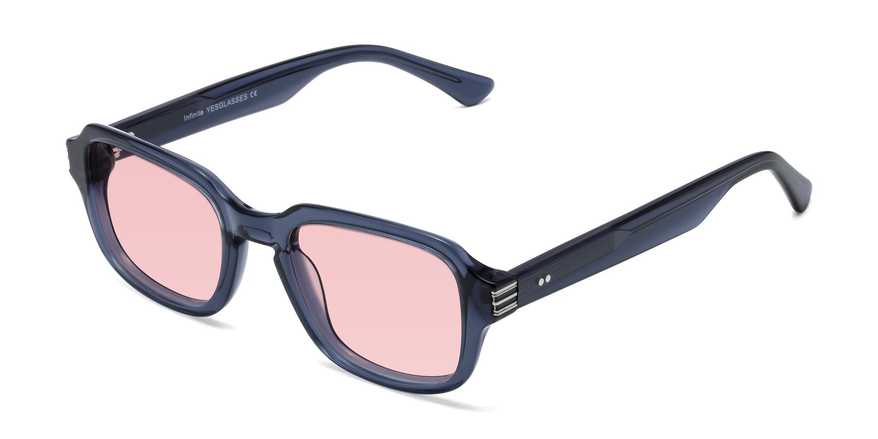 Angle of Infinite in Dark Blue with Light Garnet Tinted Lenses