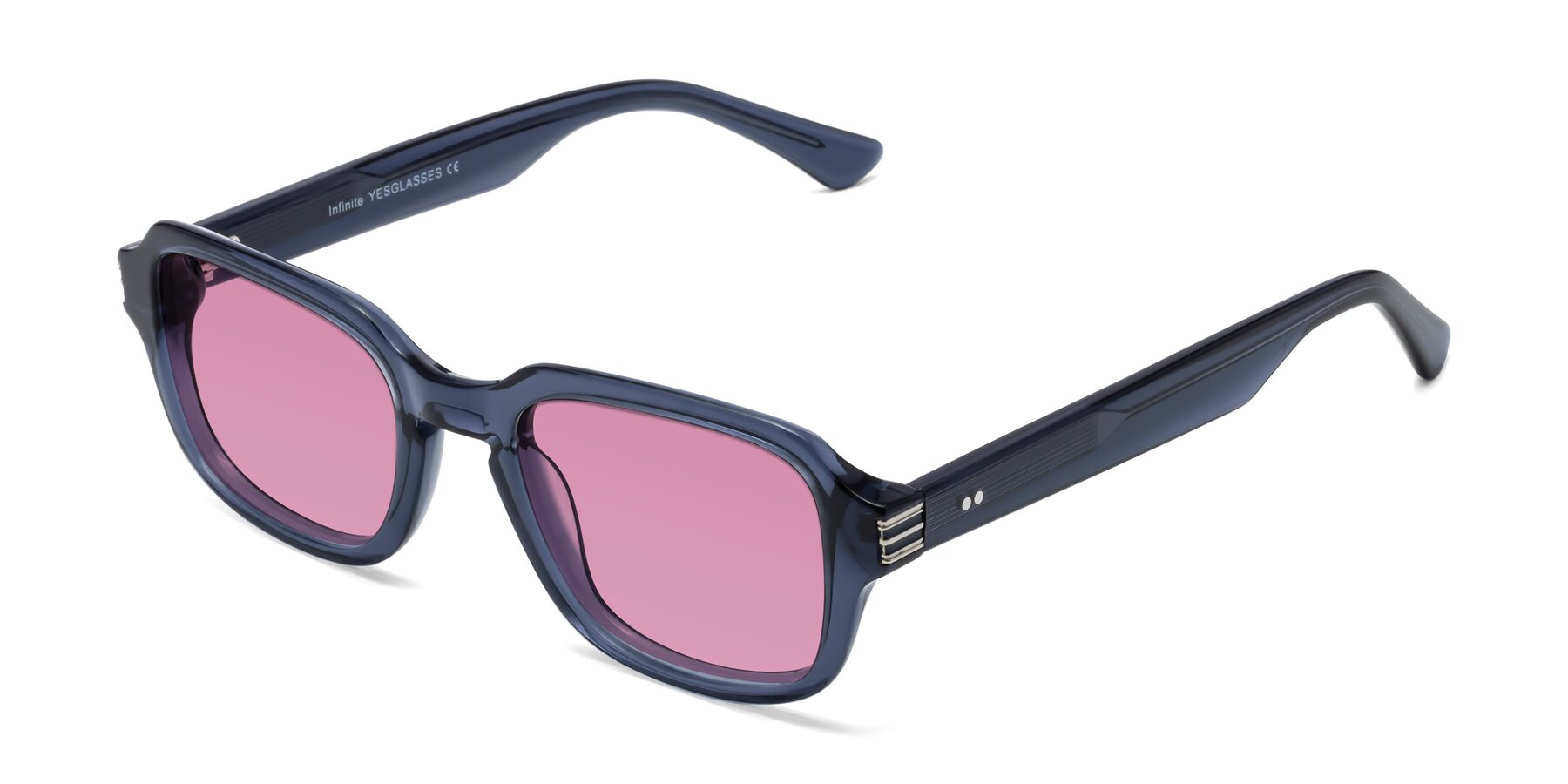 Angle of Infinite in Dark Blue with Medium Wine Tinted Lenses