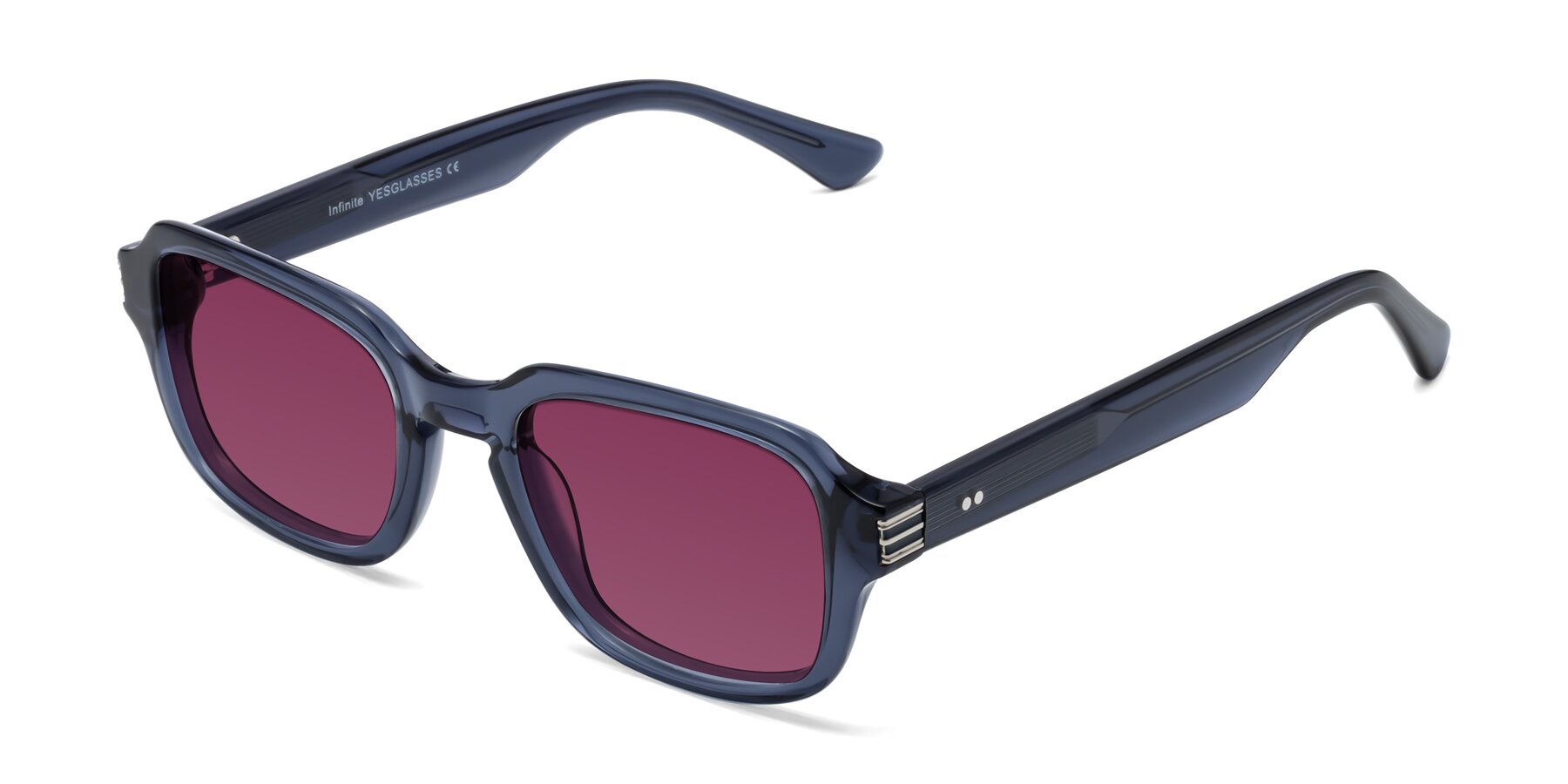 Angle of Infinite in Dark Blue with Wine Tinted Lenses