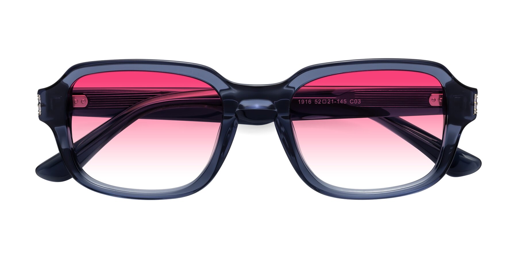 Folded Front of Infinite in Dark Blue with Pink Gradient Lenses
