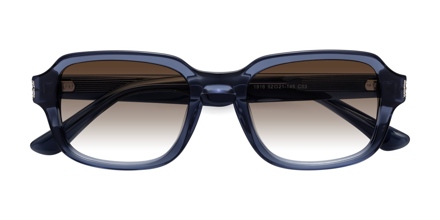 Folded Front of Infinite in Dark Blue with Brown Gradient Lenses
