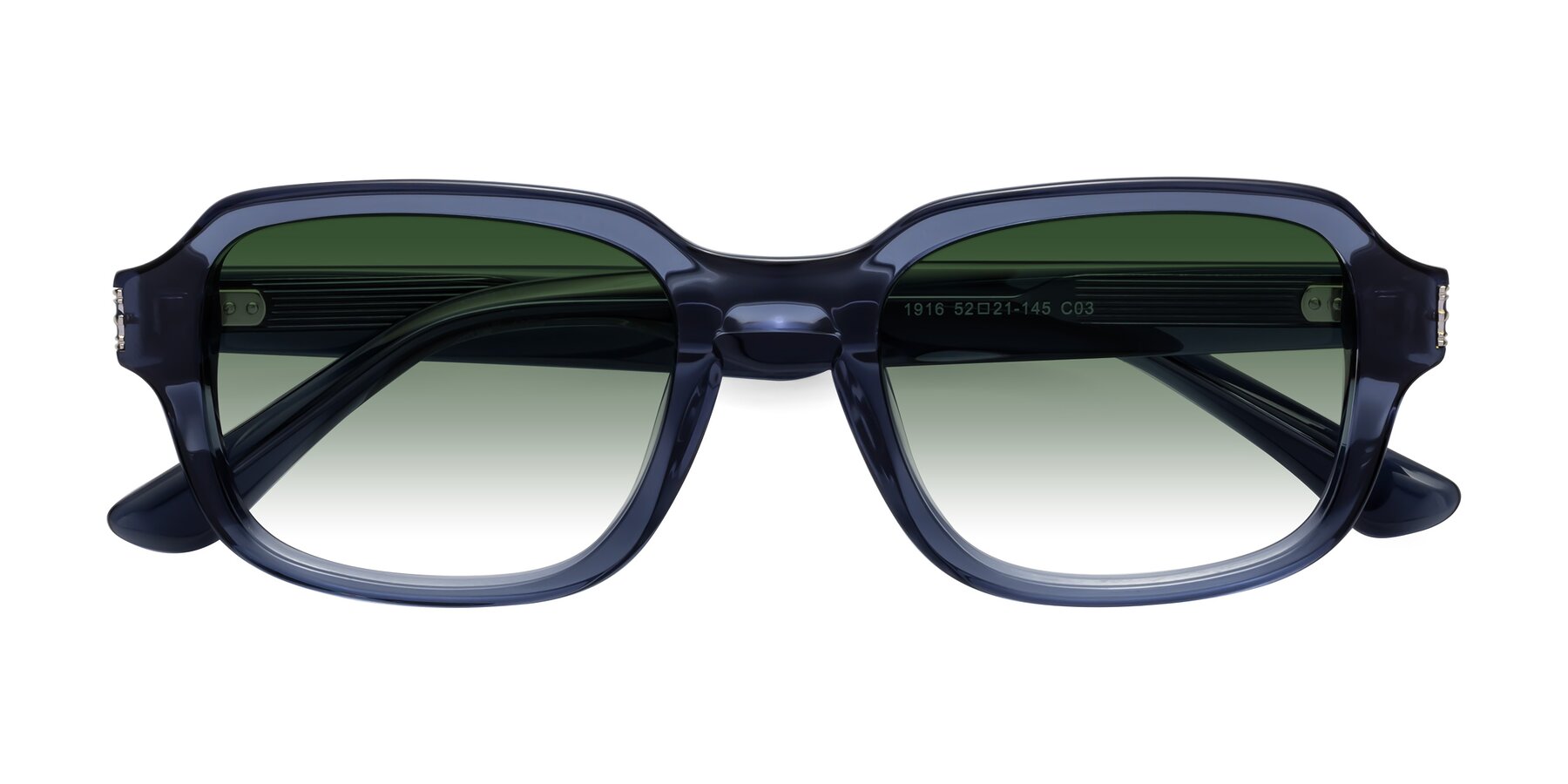 Folded Front of Infinite in Dark Blue with Green Gradient Lenses