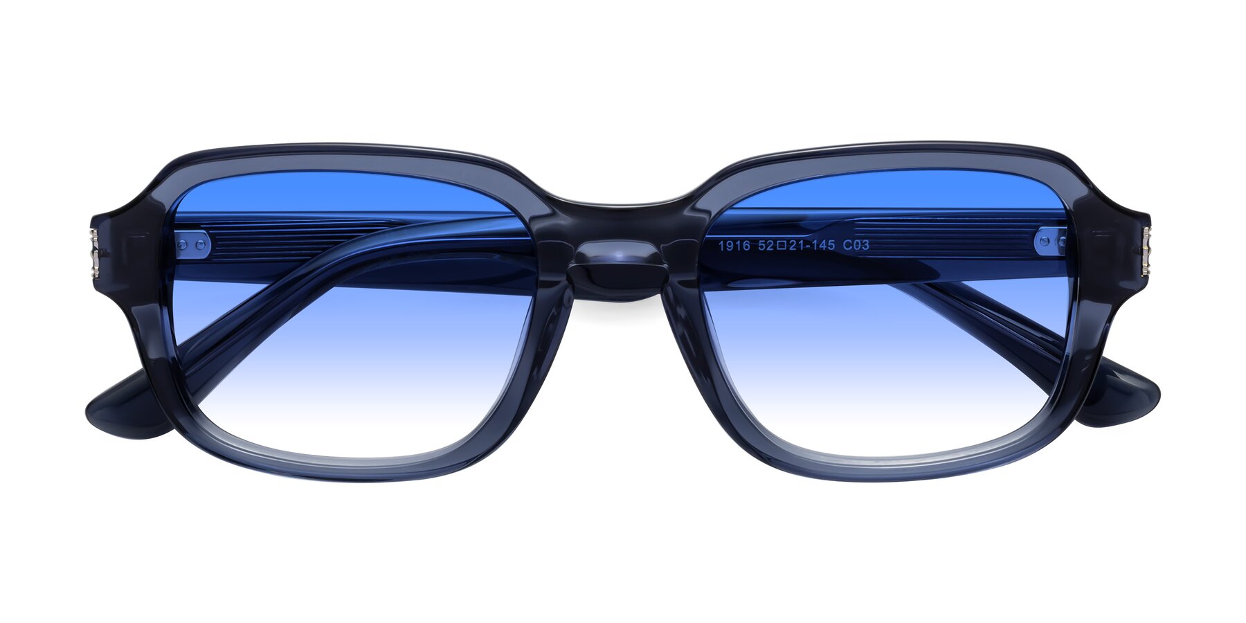 Folded Front of Infinite in Dark Blue with Blue Gradient Lenses