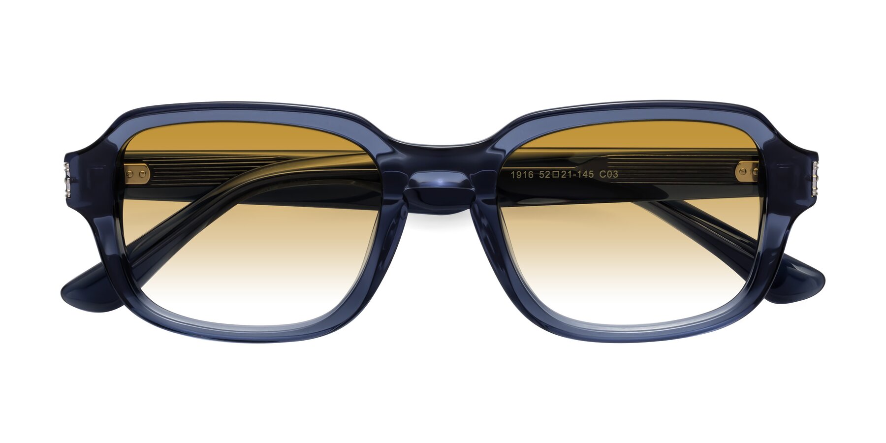 Folded Front of Infinite in Dark Blue with Champagne Gradient Lenses