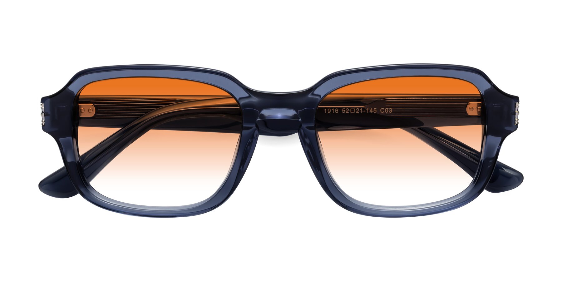 Folded Front of Infinite in Dark Blue with Orange Gradient Lenses