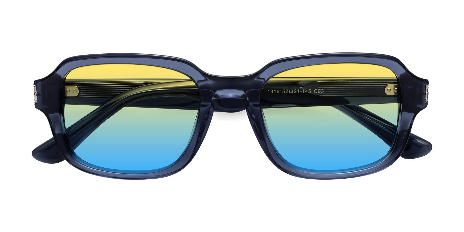 Folded Front of Infinite in Dark Blue with Yellow / Blue Gradient Lenses