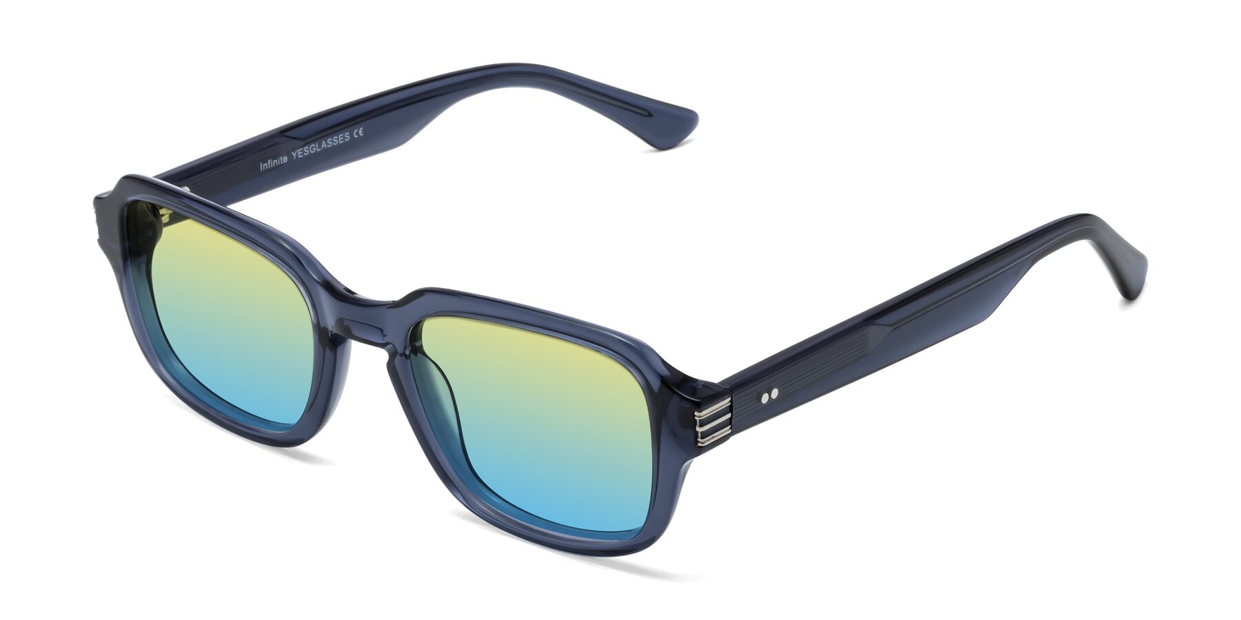 Angle of Infinite in Dark Blue with Yellow / Blue Gradient Lenses