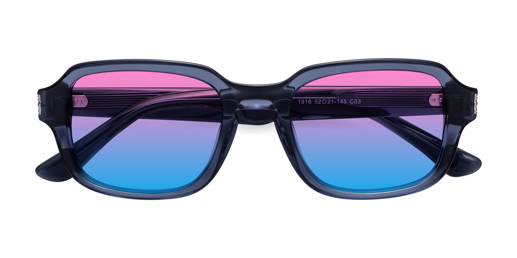 Folded Front of Infinite in Dark Blue with Pink / Blue Gradient Lenses