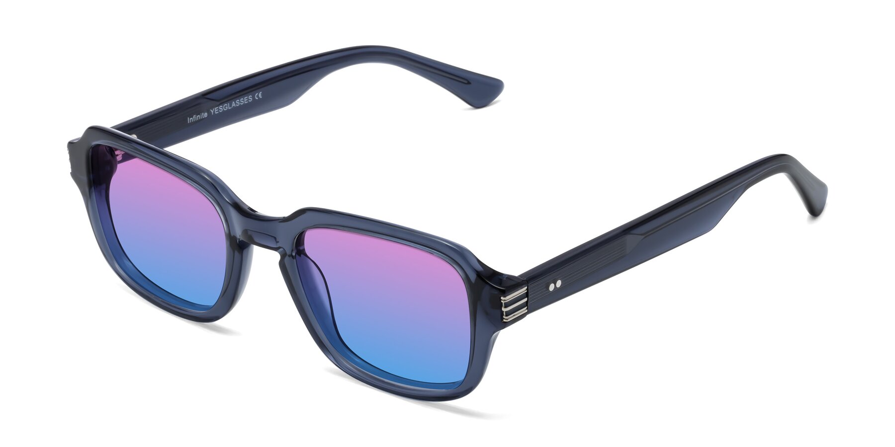 Angle of Infinite in Dark Blue with Pink / Blue Gradient Lenses