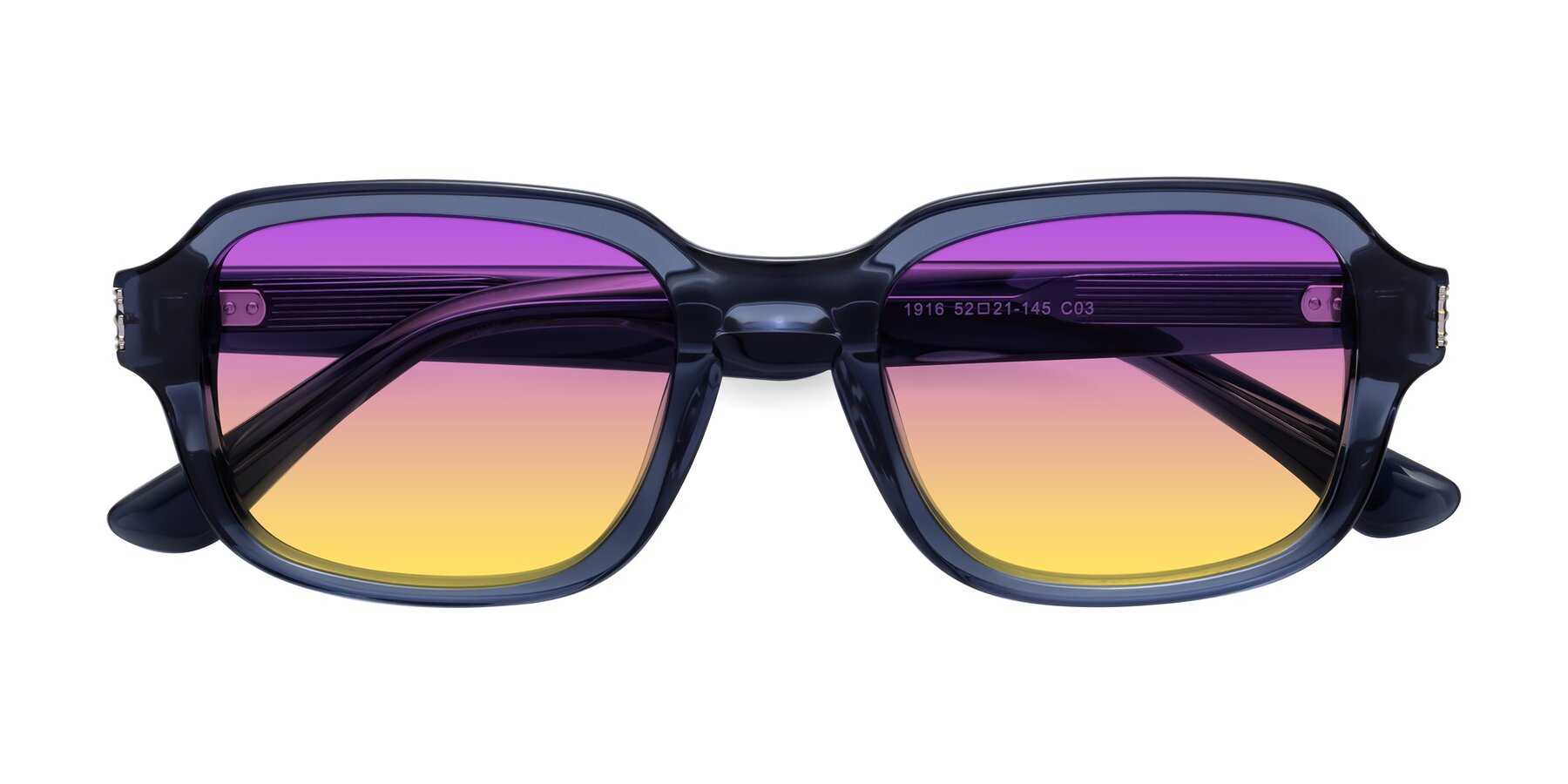 Folded Front of Infinite in Dark Blue with Purple / Yellow Gradient Lenses